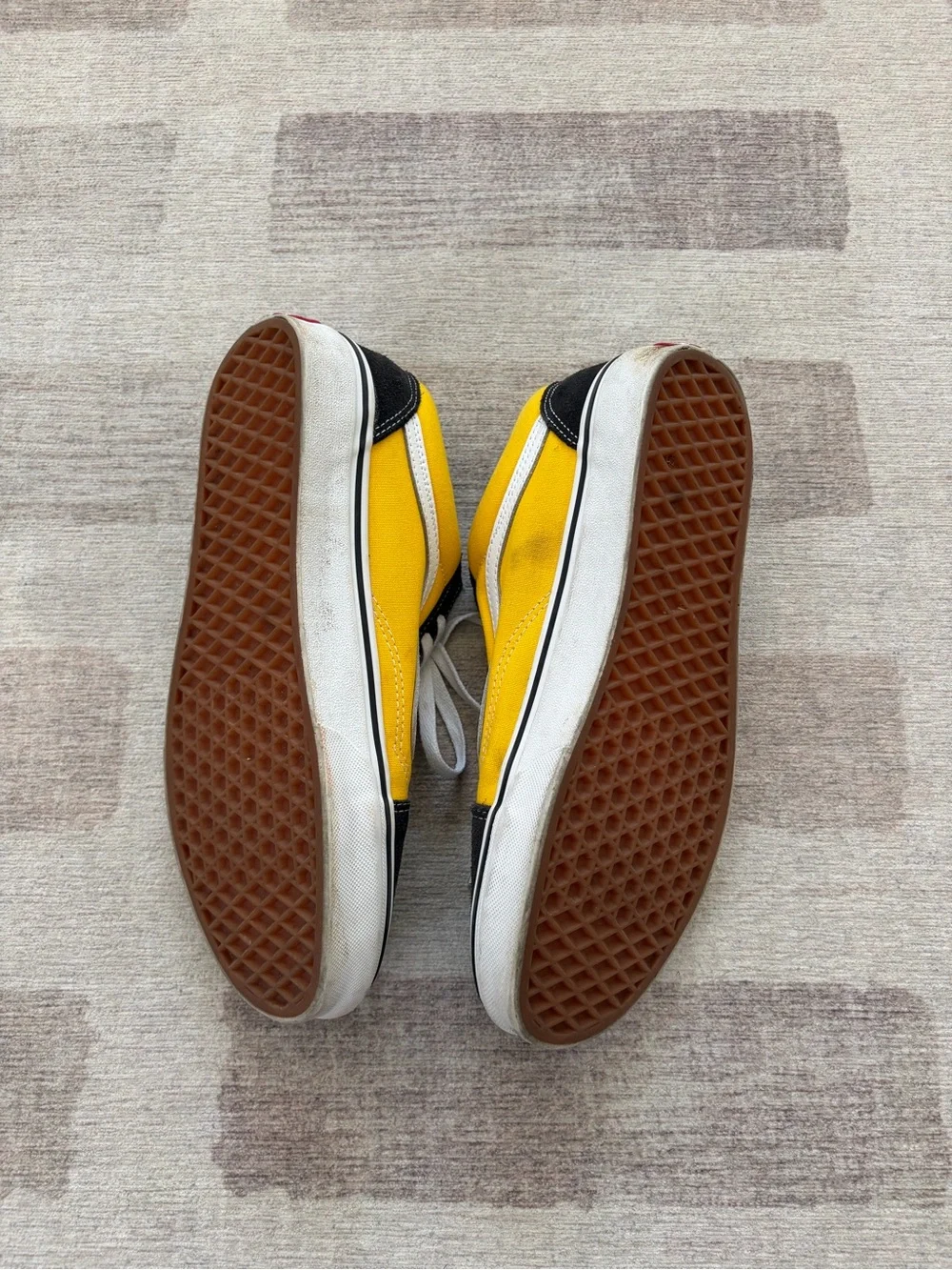 Vans Yellow, Grey and White Old Skool Low Top Sneakers